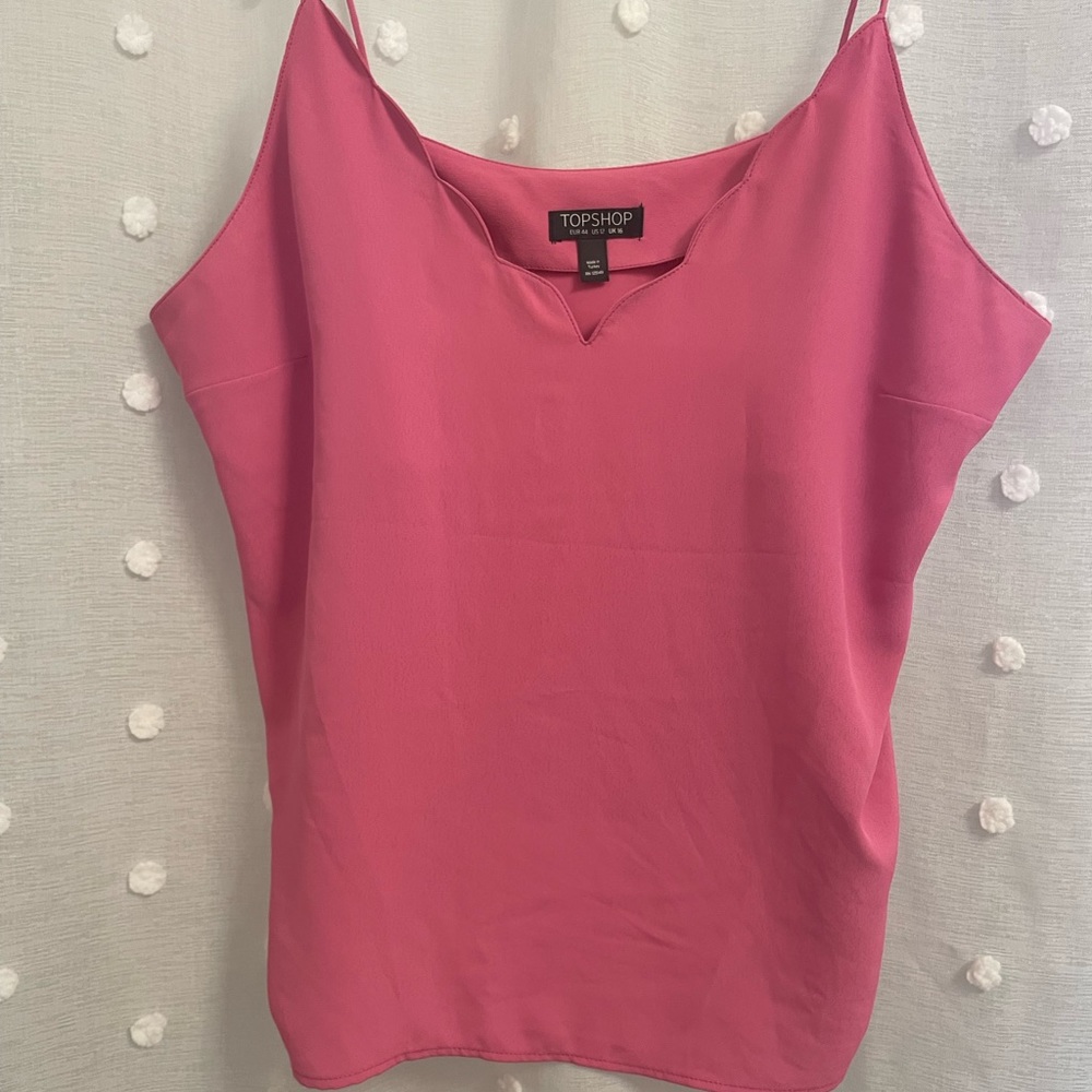 Pink Scallop Cut TopShop Tank